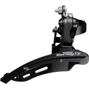 Forskifter 6/7 speed Shimano Tourney TZ FD-TZ510 down swing - hj klemme 28,6 mm - 48T - Sort/Slv