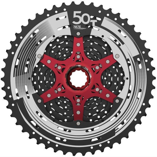 Cassette-Sprocket Sunrace CSMZ90 12 speed 11-50T - black with red spider