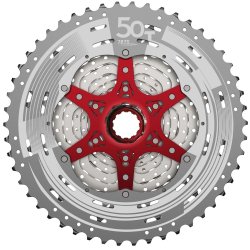 Cassette-Sprocket Sunrace CSMZ90 12 speed 11-50T - metallic with red spider