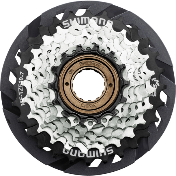 Fril�b 7-speed Shimano MF-TZ510 14-28T - med egerbeskytterskive