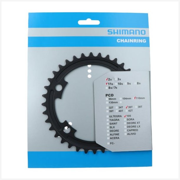 Klinge 36T Shimano 105 FC-R7000 - sort
