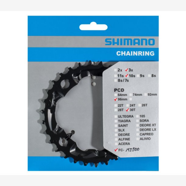 Tandhjul 30T Shimano FC-MT500 / FC-M523 (AN) 10 speed - black