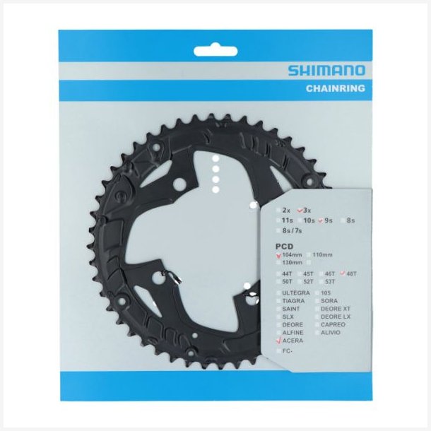 Klinge 48T Shimano Acera FC-T3010 9 speed - til k�desk�rm - sort