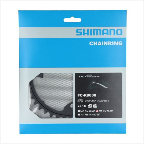 Klinge 39T Shimano Ultegra FC-R8000 (MW) 2x11 speed - sort