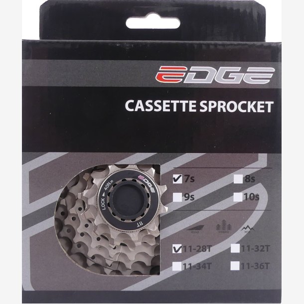 Cassette-sprocket 7 speed Edge CSM5007 11-28T - silver