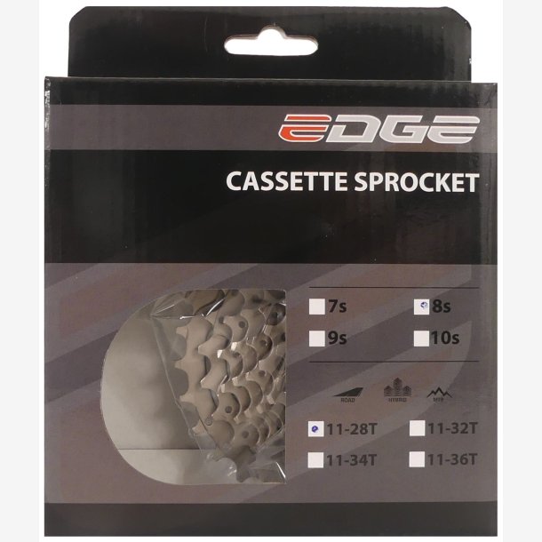 Cassette-sprocket 8 speed Edge CSM5008  11-28T - silver