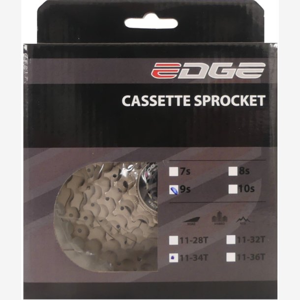 Cassette-sprocket 9 speed  Edge CSM5009 11-34T - silver