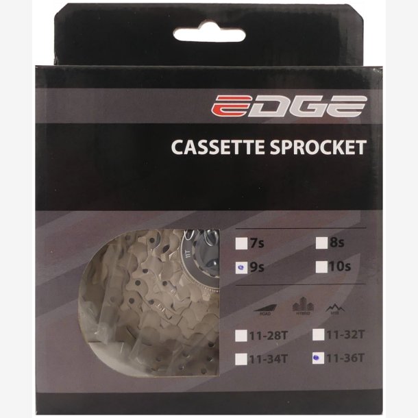 Cassette-sprocket 9 speed Edge CSM5009 11-36T - silver