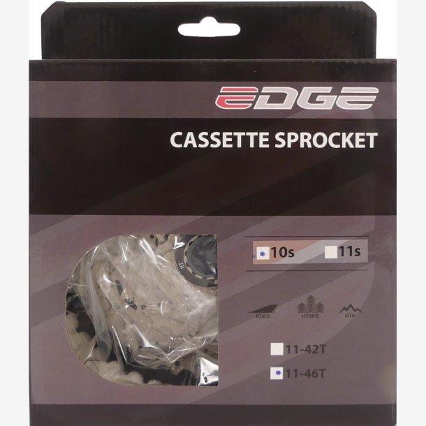 Cassette-sprocket 10 speed Edge CSM6010  11-46T - silver/black