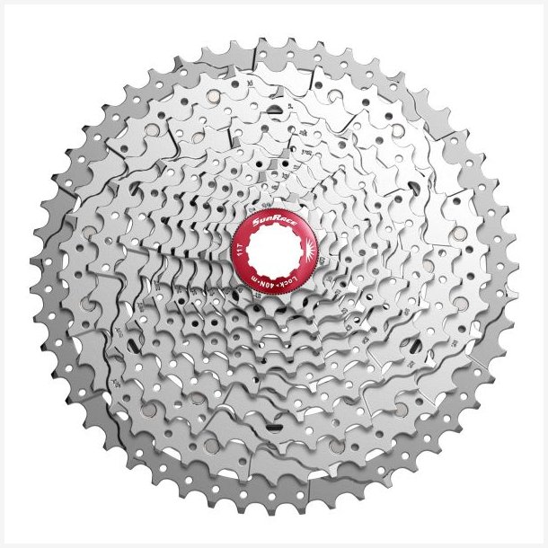 Kassette 11 ​​speed Sunrace CSMX8 11-42T - s�lv/r�d