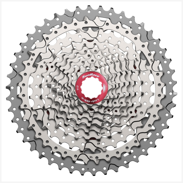 Kassette 10 speed Sunrace CS-MX3 11-42T - s�lv/r�d