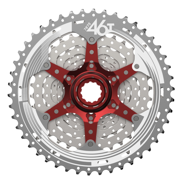 Cassette-sprocket 10 speed Sunrace CSMX3 11-46T - silver/red