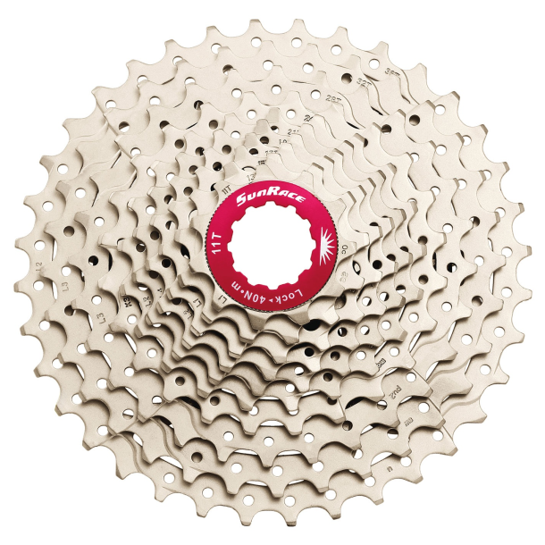 Cassette-sprocket 10 speed Sunrace CSMX0 11-36T - silver/red