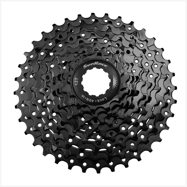 Kassette 9 speed Sunrace CSM98 11-36T - sort
