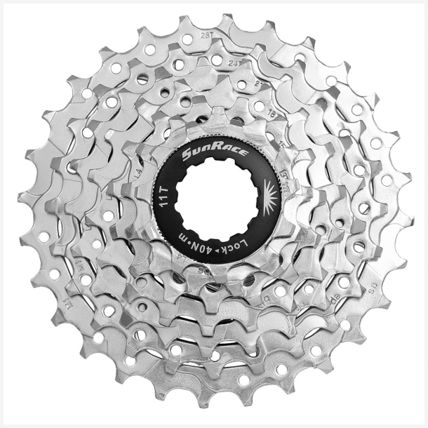 Kassette 7 gear Sunrace CSM63 12-28T - nikkel