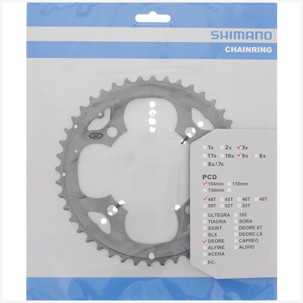 Tandhjul 44T Shimano Deore FC-M590 for K�deguard - silver