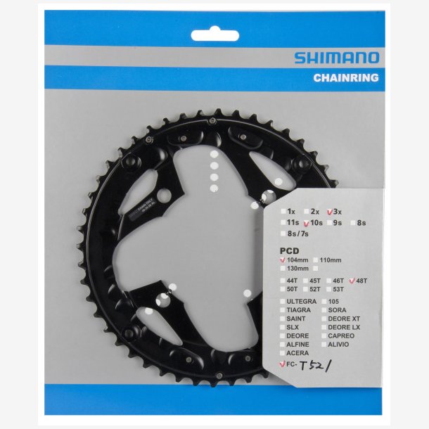 Tandhjul 48T Shimano FC-T521 Non Series - K�deguard - black