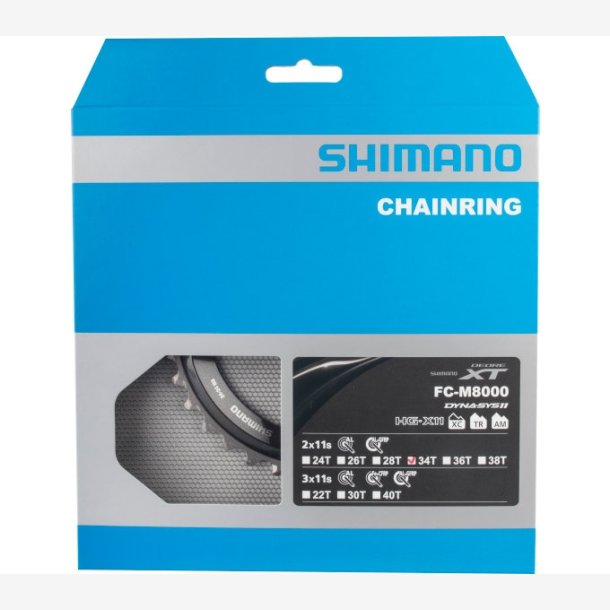 Tandhjul 34T Shimano XT FC-M8000 2 x 11 speed