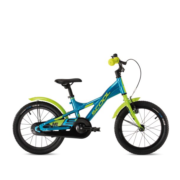 XXlite 16" aluminium drengecykel med fodbremse bl/grn