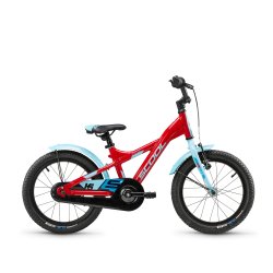 XXlite 16" aluminium brnecykel med fodbremse  - rd/bl