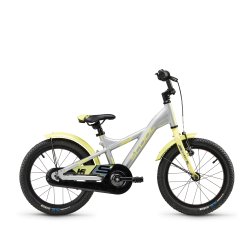 XXlite 16" aluminium brnecykel med fodbremse slvgr/lime