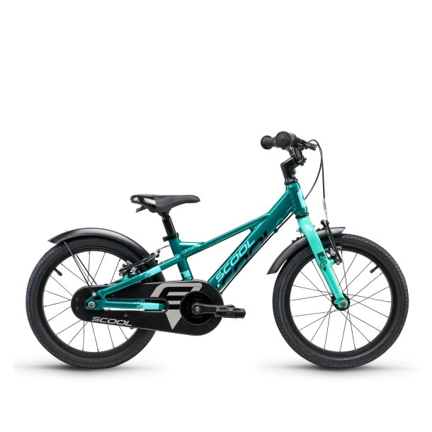 XXlite EVO 16" aluminium brnecykel frihjul - mrkegrn/mint
