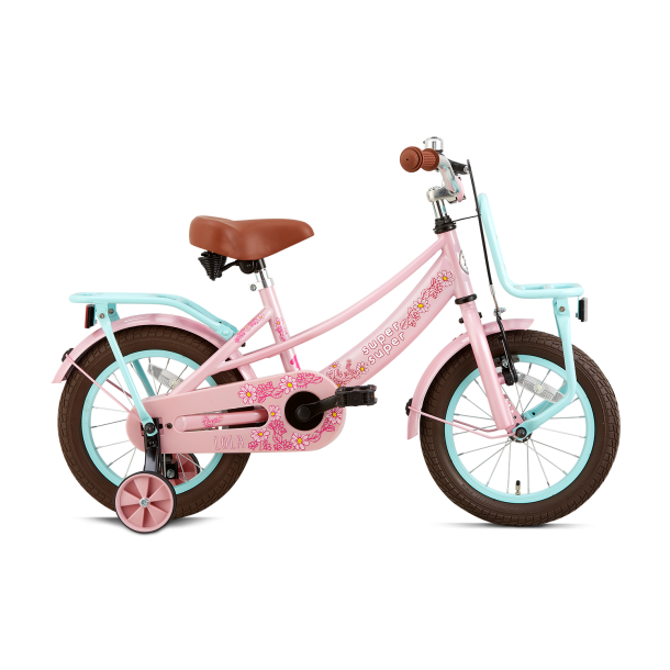 14 tommer pigecykel Lola Super Super roze turkis 