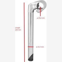 Ergotec styrstamme Cat 22.2/230 aluminium/krom