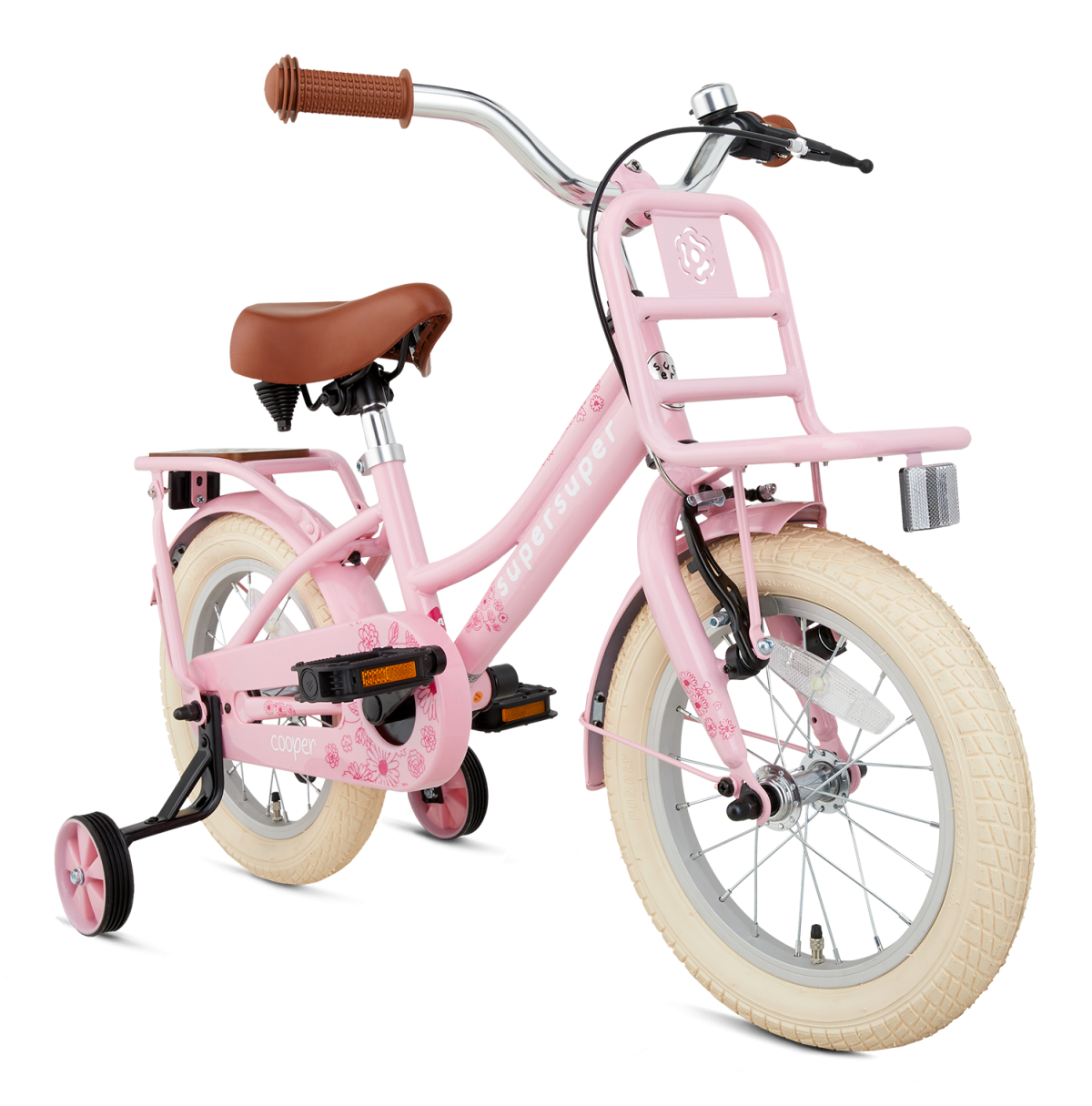 12 tommer pigecykel Bamboo roze - 12" Cykler - Cykelonline.dk