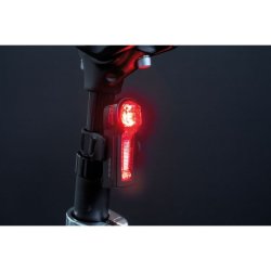 Trelock baglys LS 740 I-GO Vector USB, med bremselys - til sadelpind