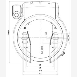 Ringls Axa Defender Retractable - sort, aftagelig ngle