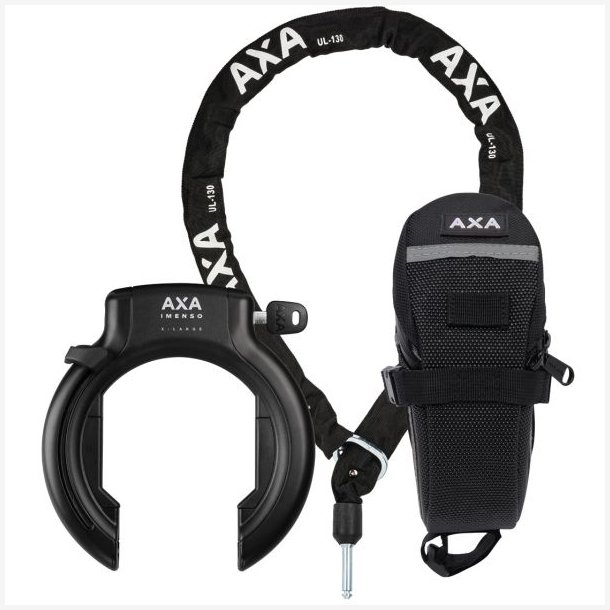 St med ringls Axa Imenso XL + plug-in kde Axa ULC 130 med sadeltaske