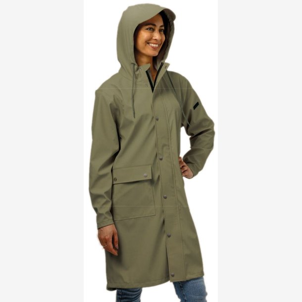 Regnfrakke Mirage Rainfall Trenchcoat - strrelse L - lavet af polyester soft touch - olivengrn