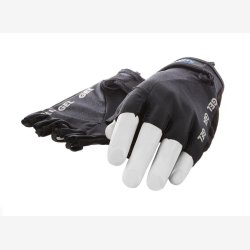 Mirage fingerl�se cykelhandsker i lycra med gelpuder - st�rrelse M - sort