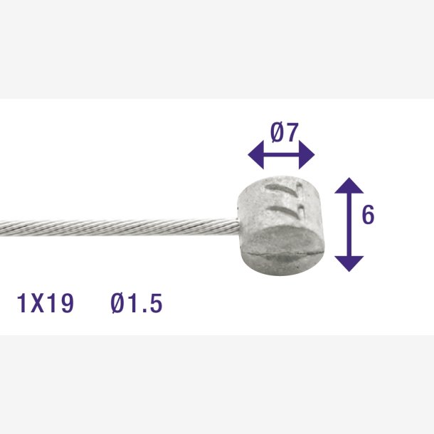 Inner Bremse cable Elvedes 2250mm stainless steel 1.5mm Weinmann barrel nipple (100 pieces in box)