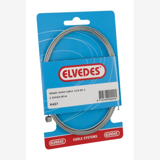 Inner Bremse cable Elvedes 2250mm galvanised �1,5mm T-nipple (blister)