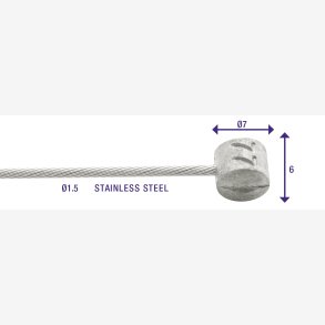 Inner Bremse cable Elvedes 2250mm stainless steel - Slick 1,5mm T-nipple (100 pieces)