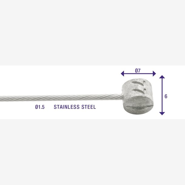 Inner Bremse cable Elvedes 2250mm stainless steel - Slick 1,5mm T-nipple (100 pieces)