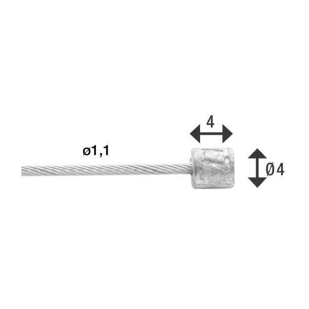 Inner shift cable Elvedes 2250mm stainless steel Slick 1,1mm N-nipple (100 pieces)