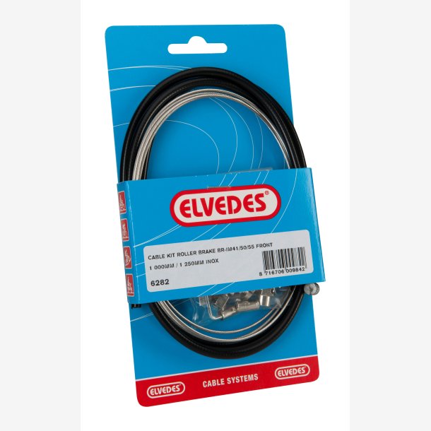 RollerBremse cable kit Elvedes BR-IM41/50/53 1000mm / 1250mm stainless steel - black (blister)