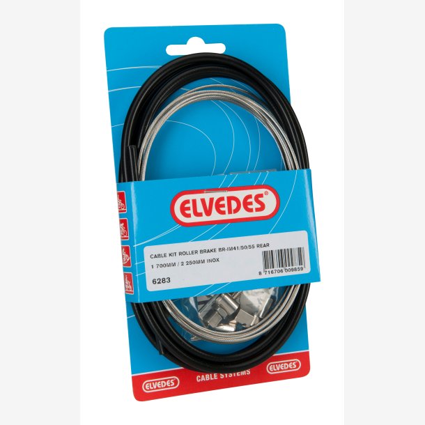 RollerBremse cable kit Elvedes BR-IM41/50/53 1700mm / 2250mm stainless steel - black (blister)