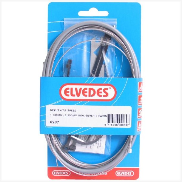 Gearkabels�t 4/7/8-speed Elvedes Nexus 1700 / 2250 mm rustfrit st�l - s�lv