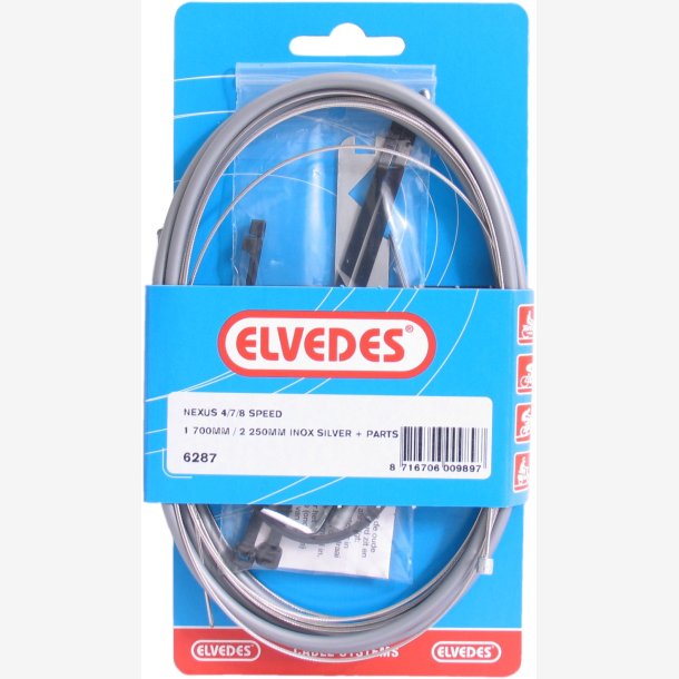 Shift cable set 4/7/8-speed Elvedes Nexus 1700 / 2250 mm stainless steel - silver