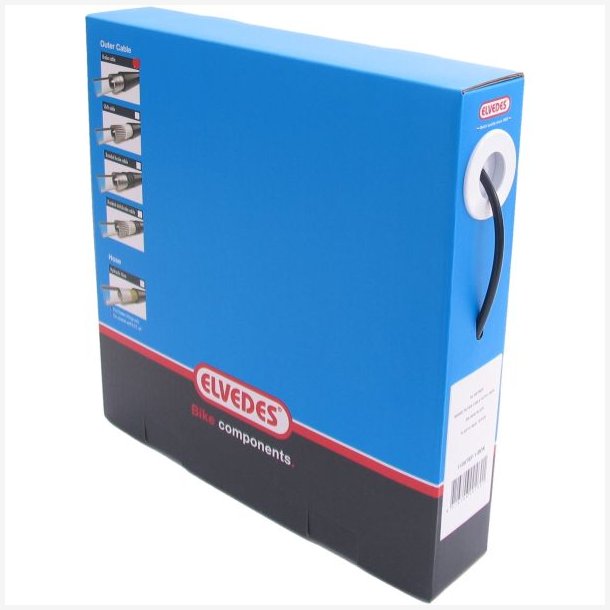 Bremse ydre kabel Elvedes med teflon foring 5,0mm / 30 meter - sort (i ske)