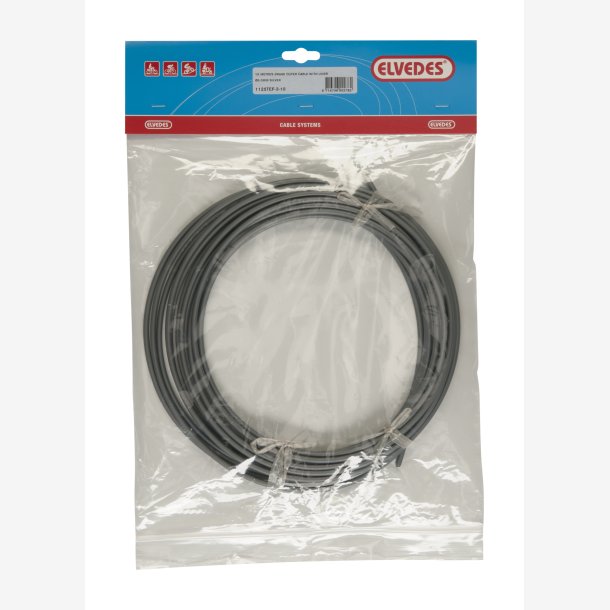Bremsekabel Elvedes med teflonforing �5,0mm / 10 meter - s�lv (rulle)