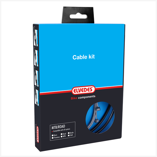 Gearkabels�t Elvedes MTB/Race komplet - sort (i �ske)