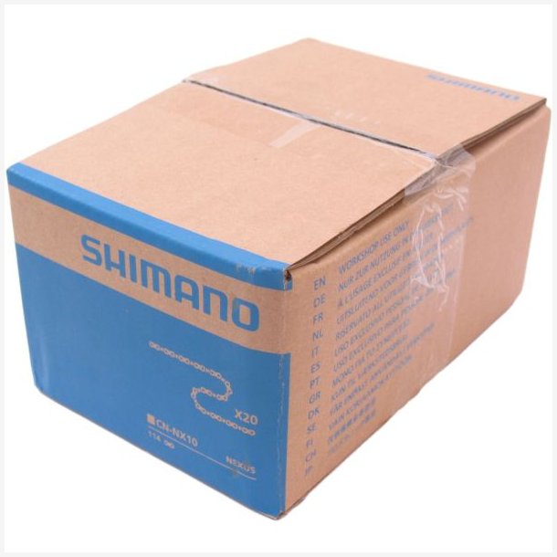 Kde 1 speed Shimano Nexus NX10 rustfrit stl 1/2 x 1/8" - 114 led (vrkstedspakke med 20 stk.)