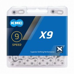 Kde 9 speed KMC X9  114 links - silver