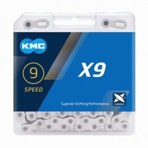 Kde 9 speed KMC X9  114 links - silver