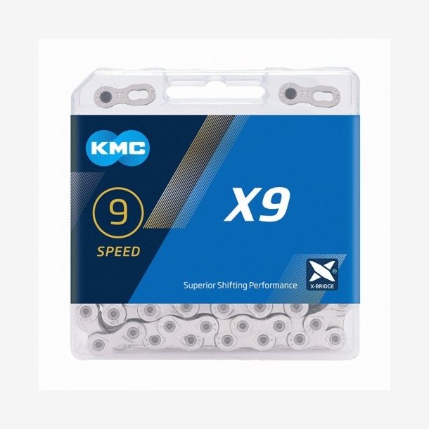 Kde 9 speed KMC X9  114 links - silver